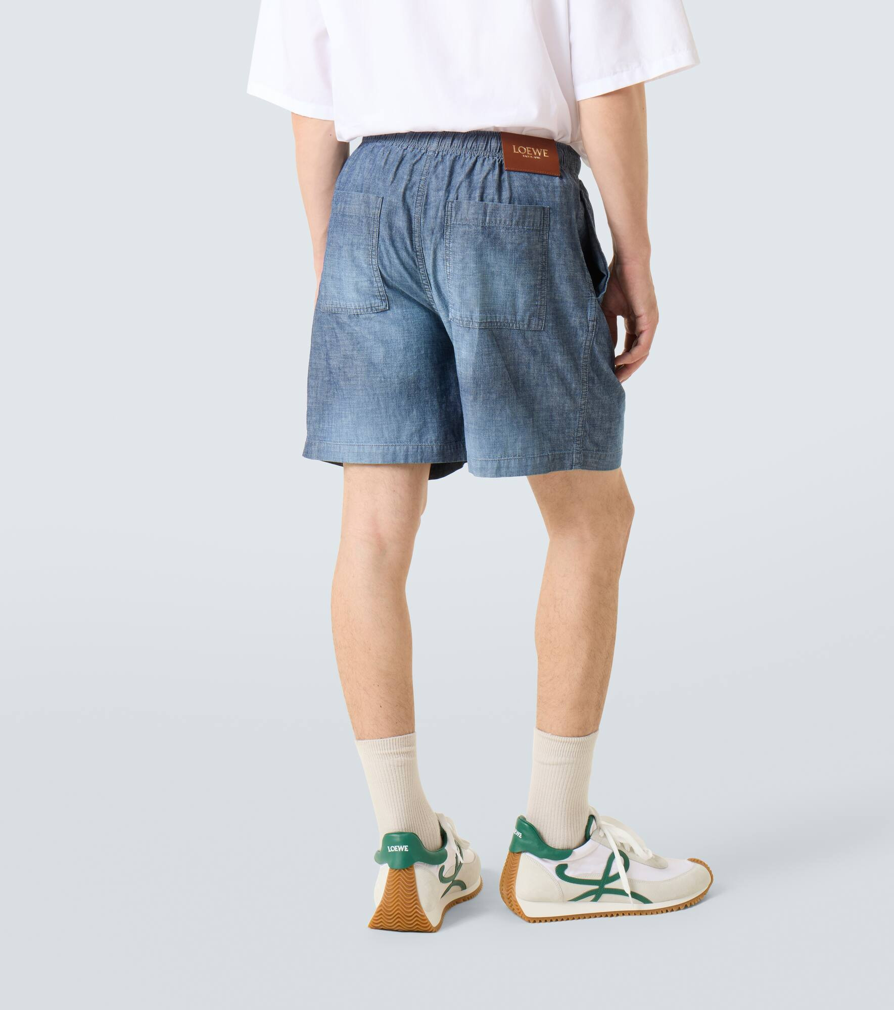 Mid-rise cotton Bermuda shorts - 4