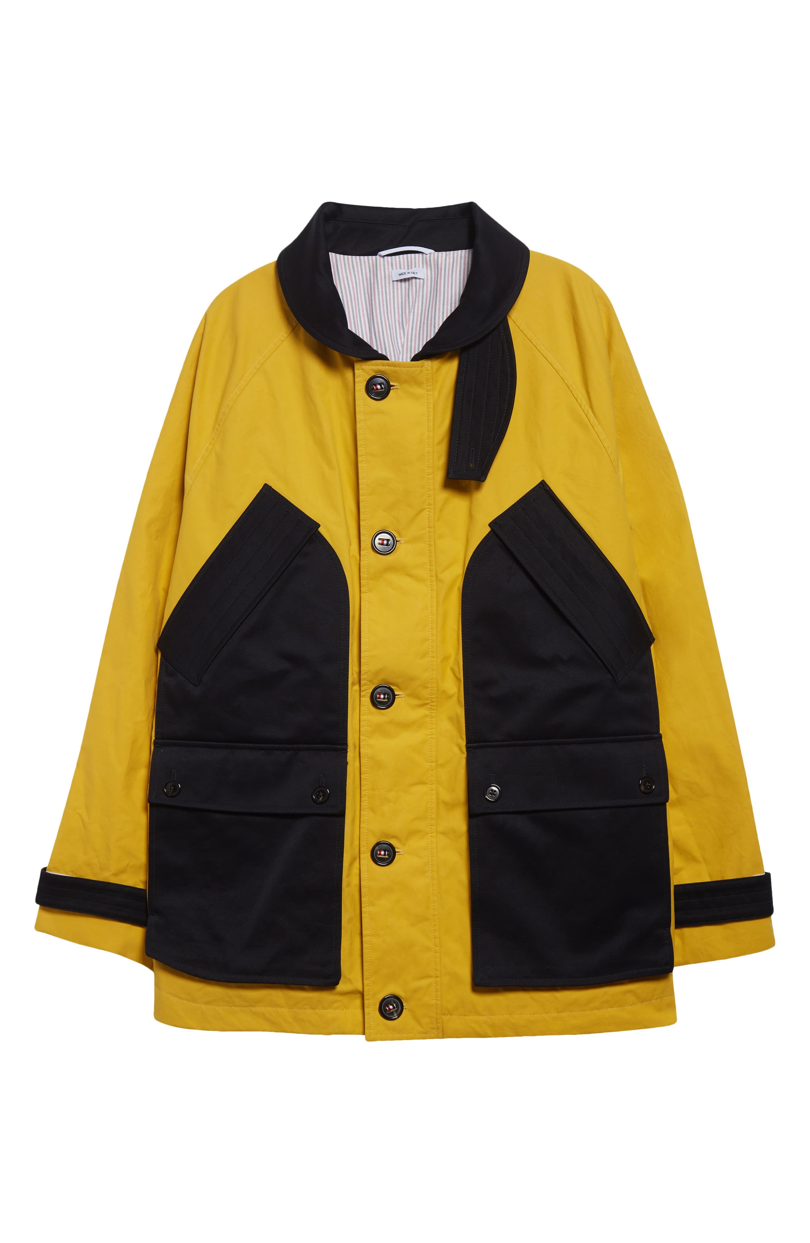 Thom Browne Crop Shawl Collar Field Jacket in Yellow at Nordstrom - 6