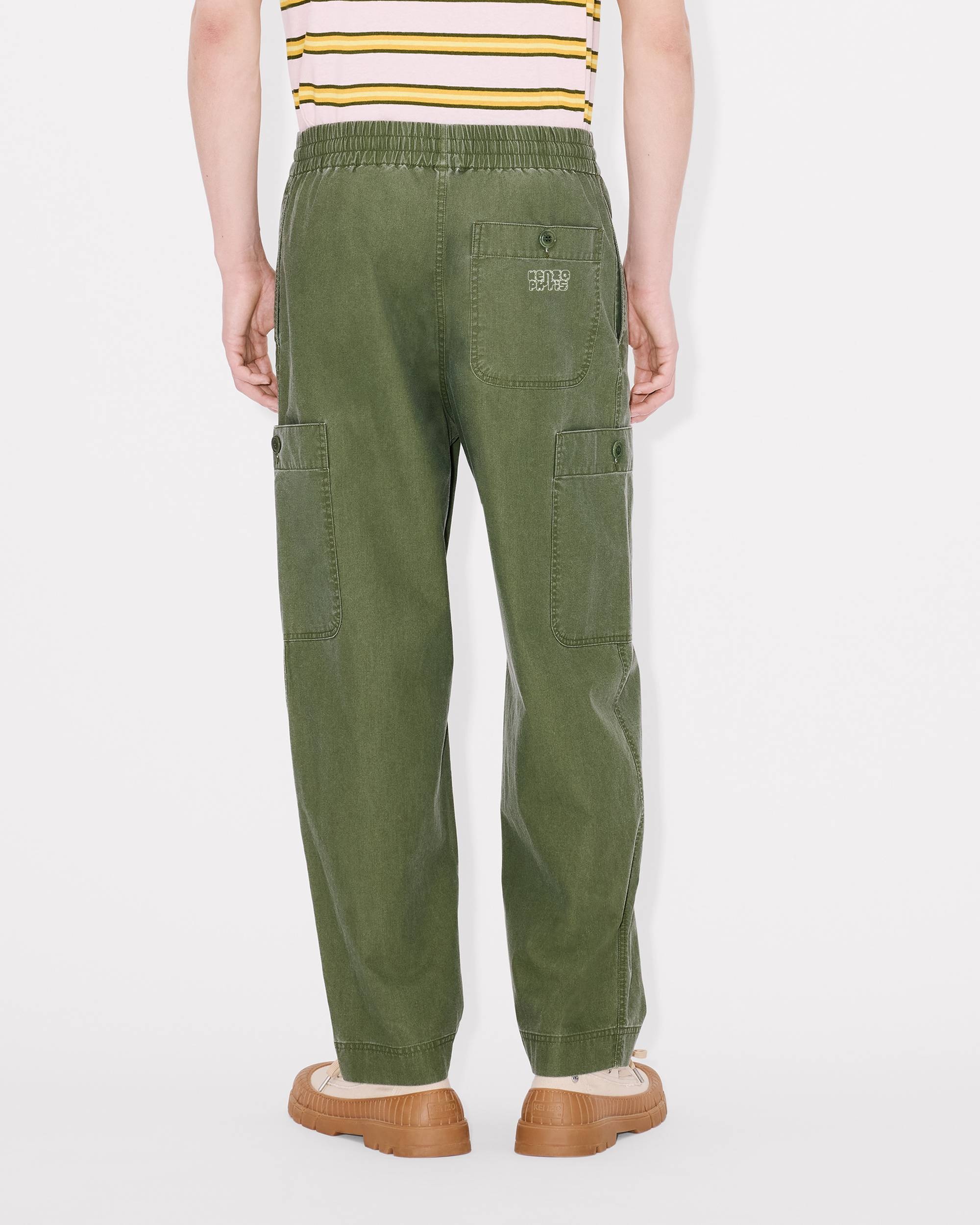'KENZO Elephant Logo' embroidered cargo jogpants in coated cotton - 5