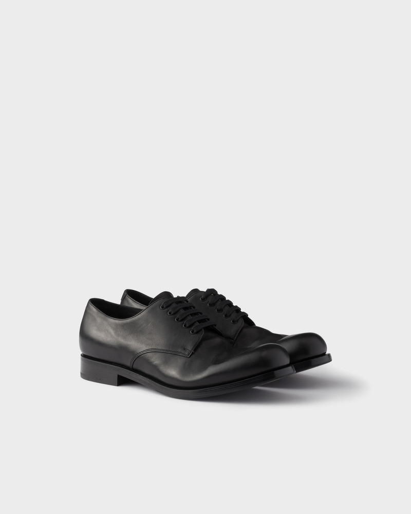 Antiqued leather laced derby shoes 1