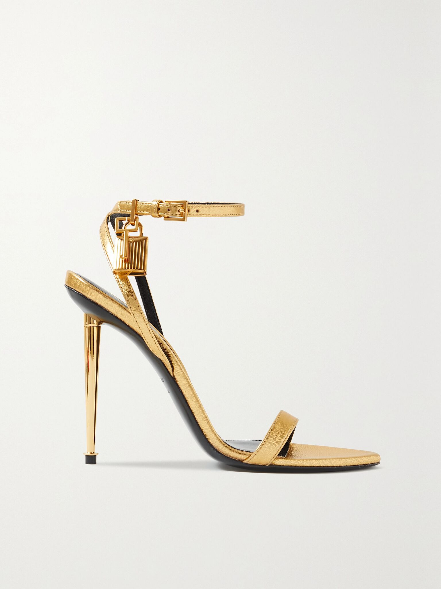 Padlock metallic leather sandals Gold - 1