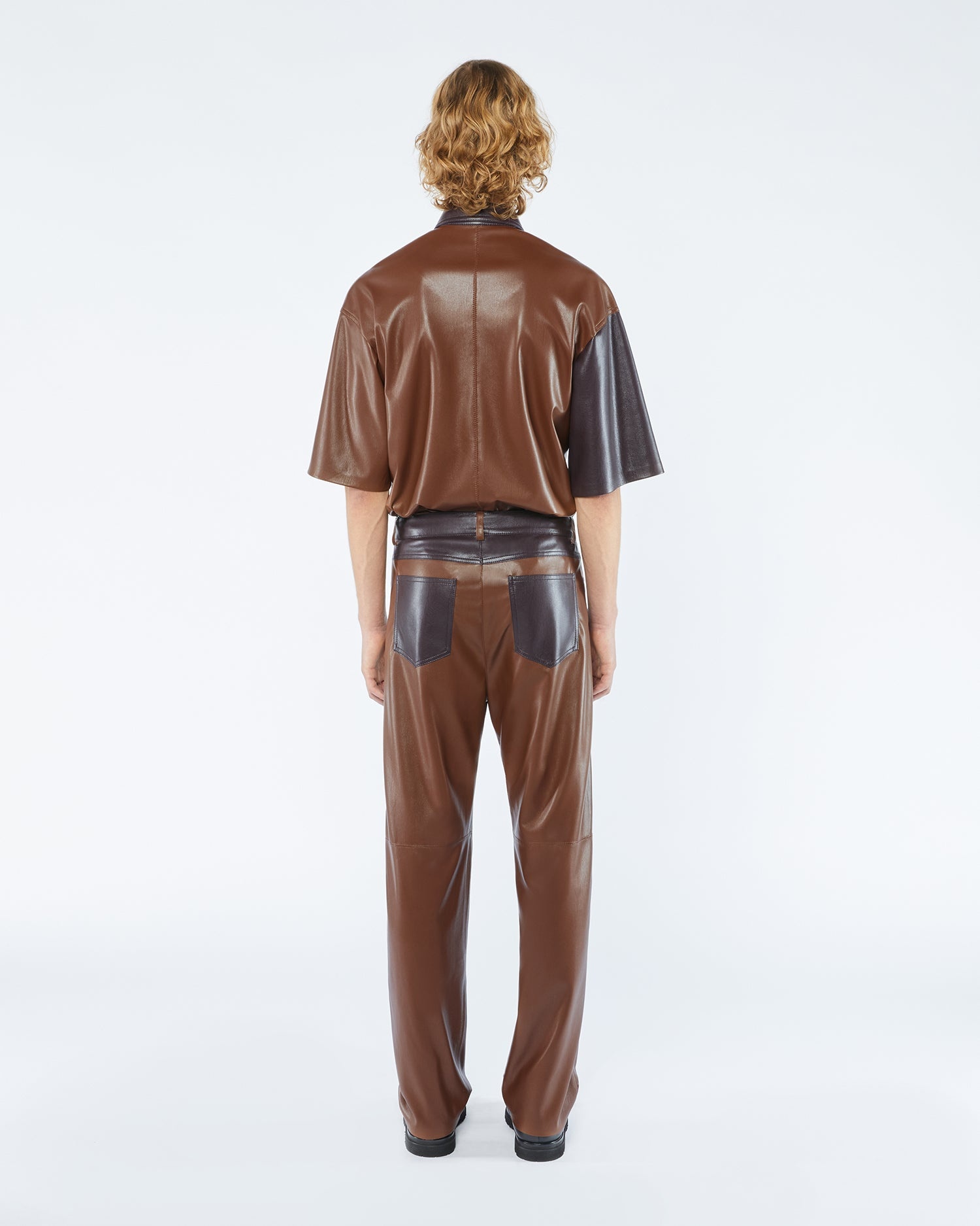 ARIC - ANEW Upcycled patchwork pants - Aubergine/Rootbeer - 4