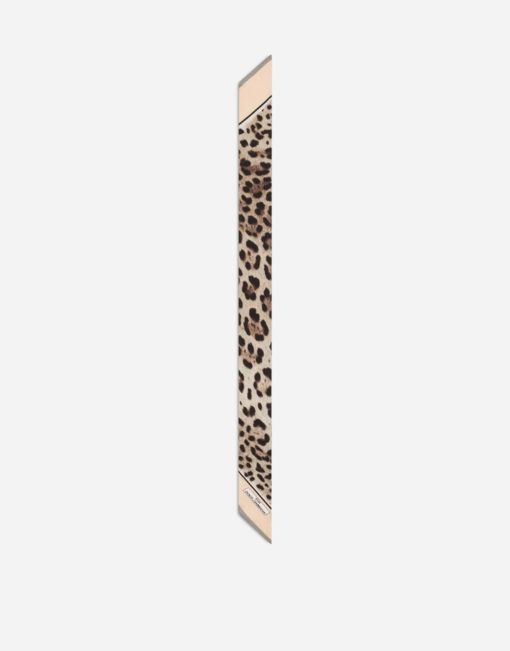Leopard-print twill headscarf - 4