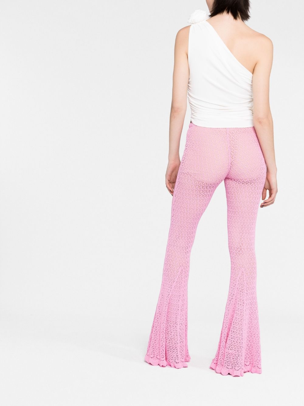 knitted flared trousers - 4