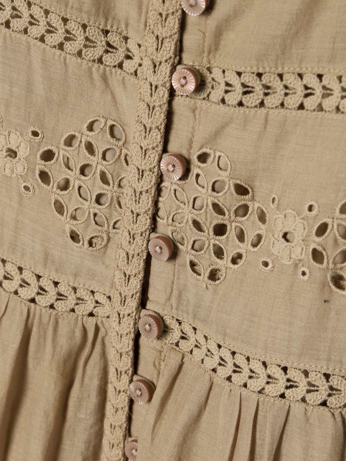 Isabel Marant toile Divine lace-trimmed broderie anglaise cotton-voile midi  dress Taupe | REVERSIBLE