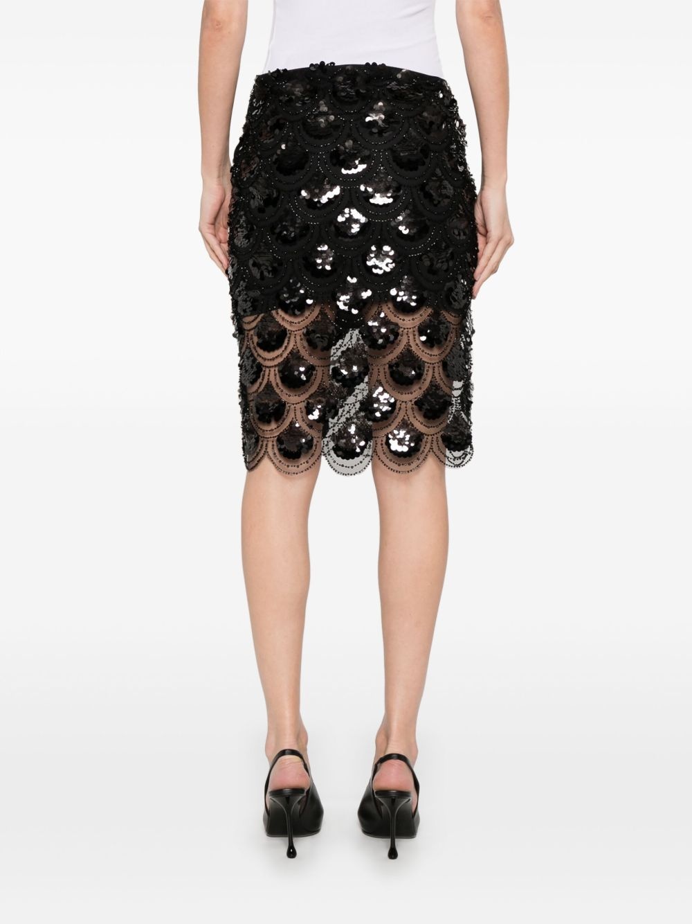 sequinned pencil skirt - 4