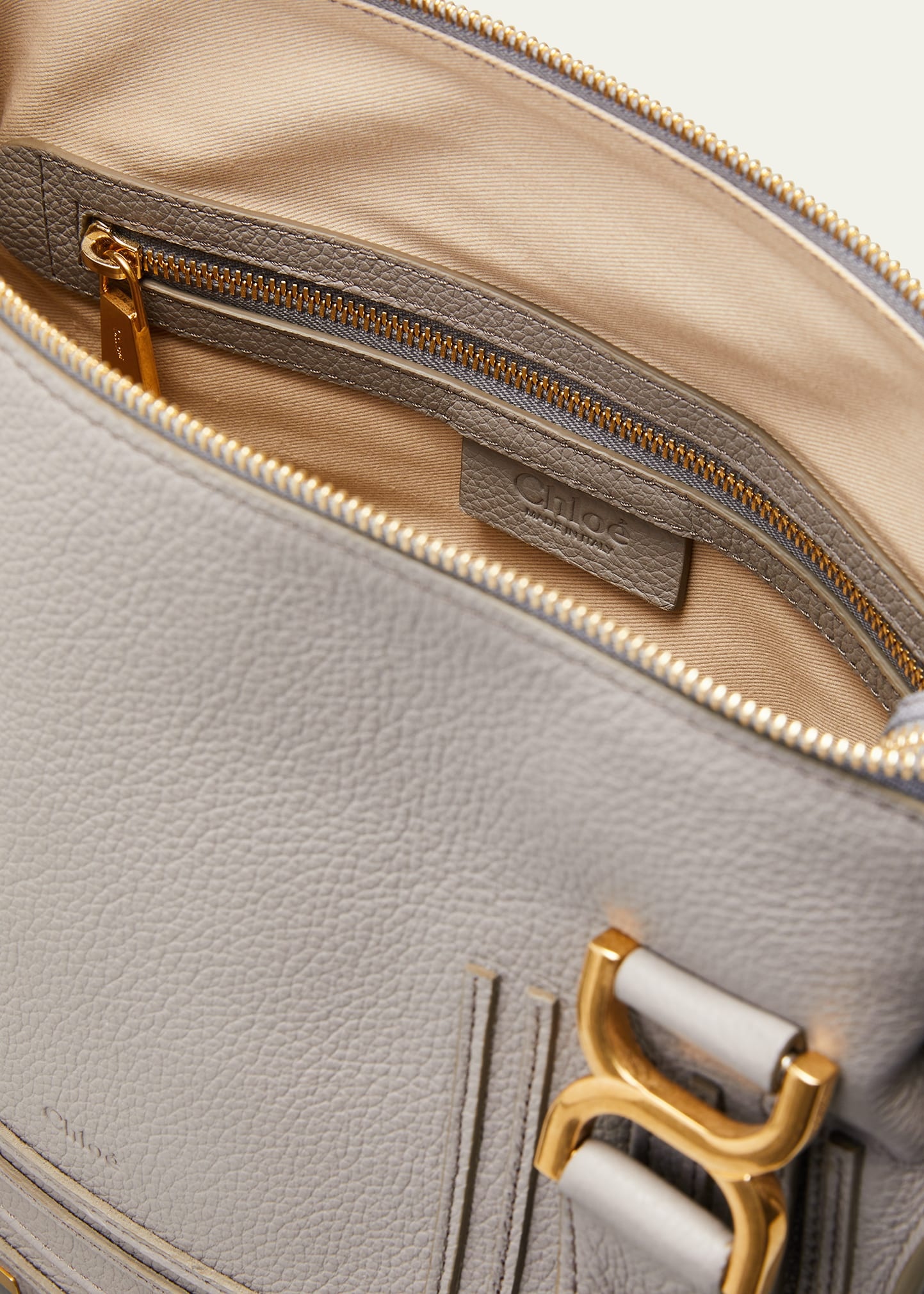 Marcie Medium Double Carry Satchel Bag in Grained Leather - 4