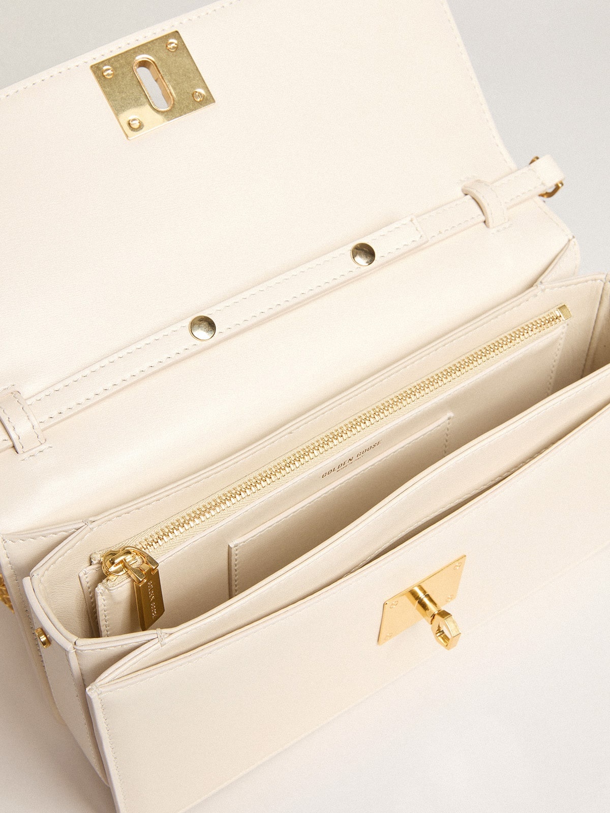 Gioia Bag in butter-colored boarded leather with gold details - 6