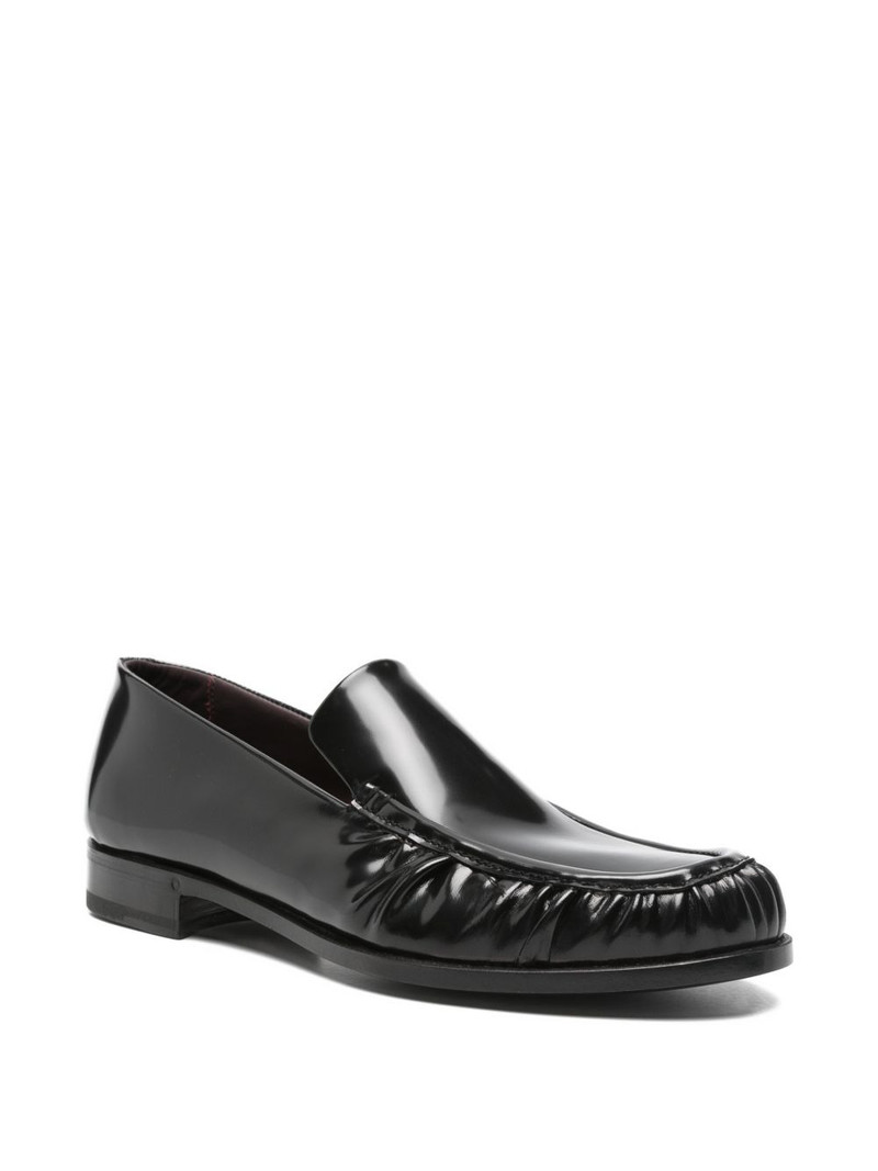 LARDINI ruched loafers outlook