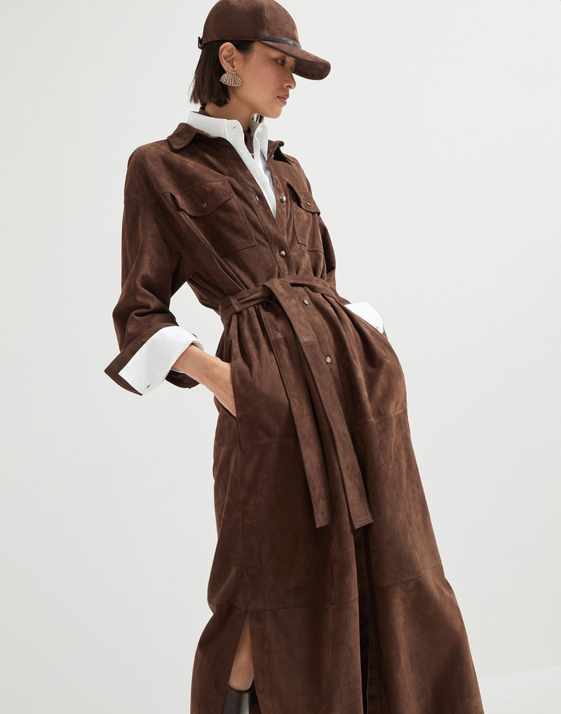 Suede shirt dress with monili 4