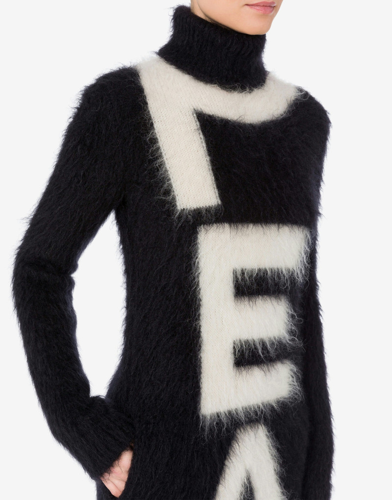 DRESS IN BRUSHED MOHAIR PEACE 5