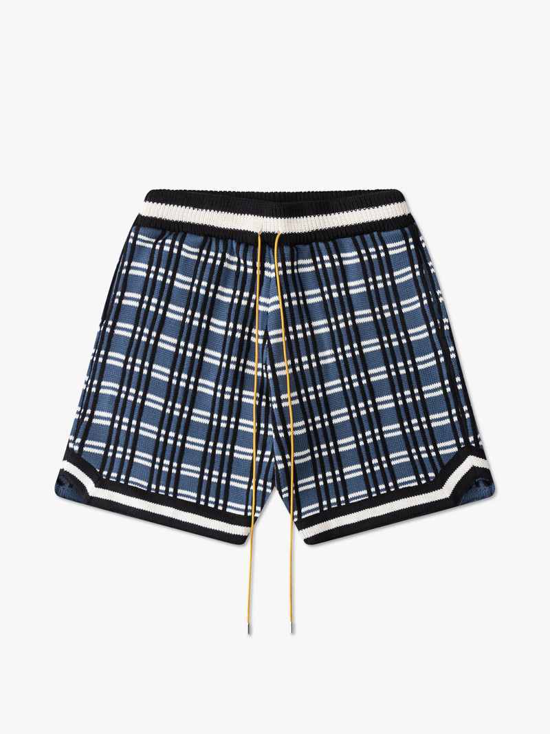 PLAID BASKETBALL KNIT SHORT 1