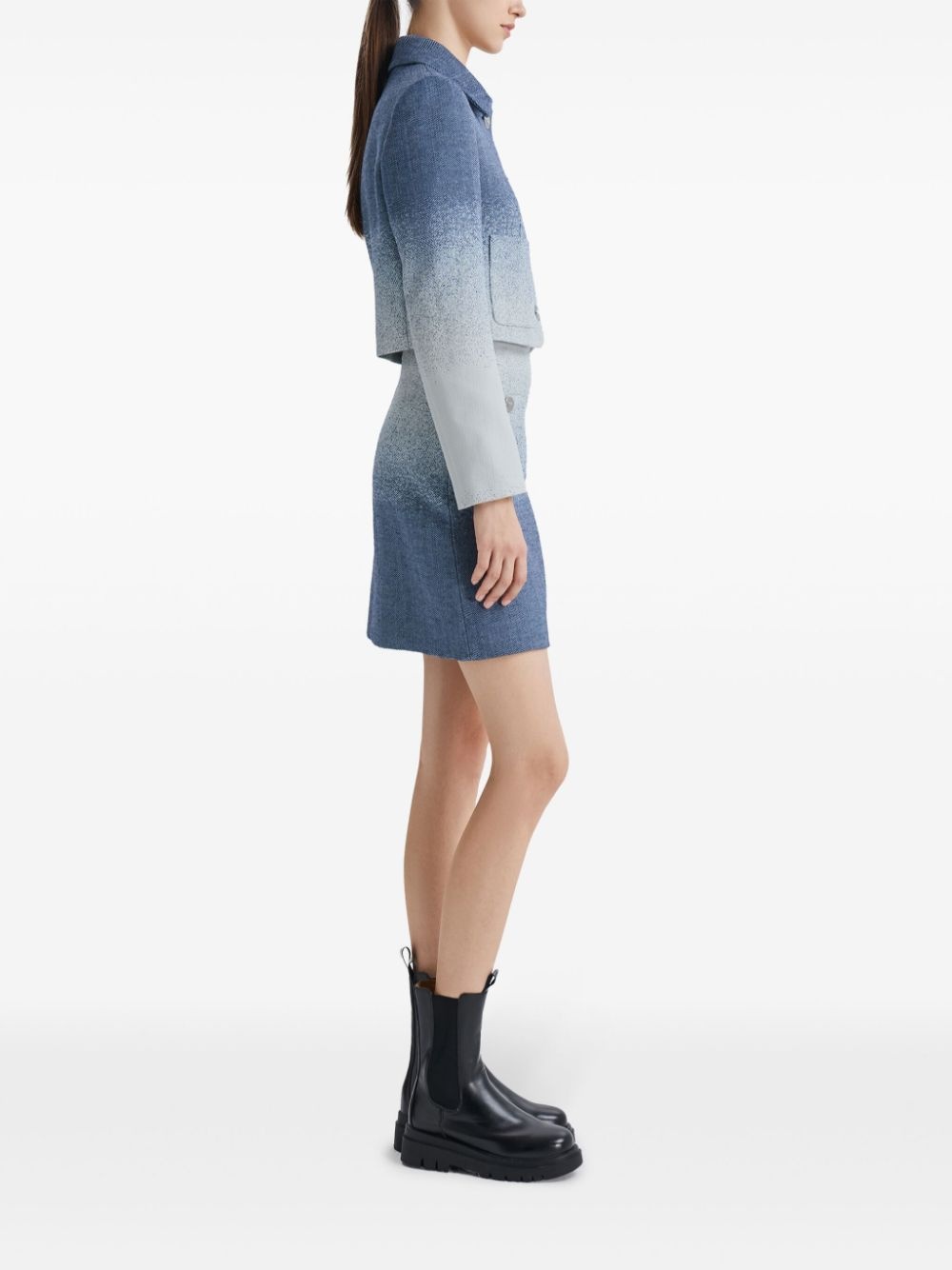 gradient-effect A-line skirt - 3
