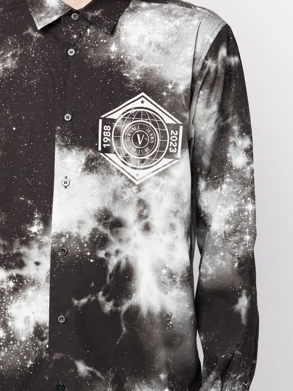 tie dye-print button-up shirt - 5