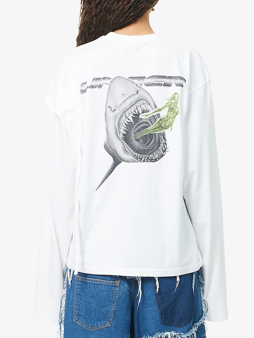 Grafik Long-Sleeve Cotton-Jersey T-Shirt - 4