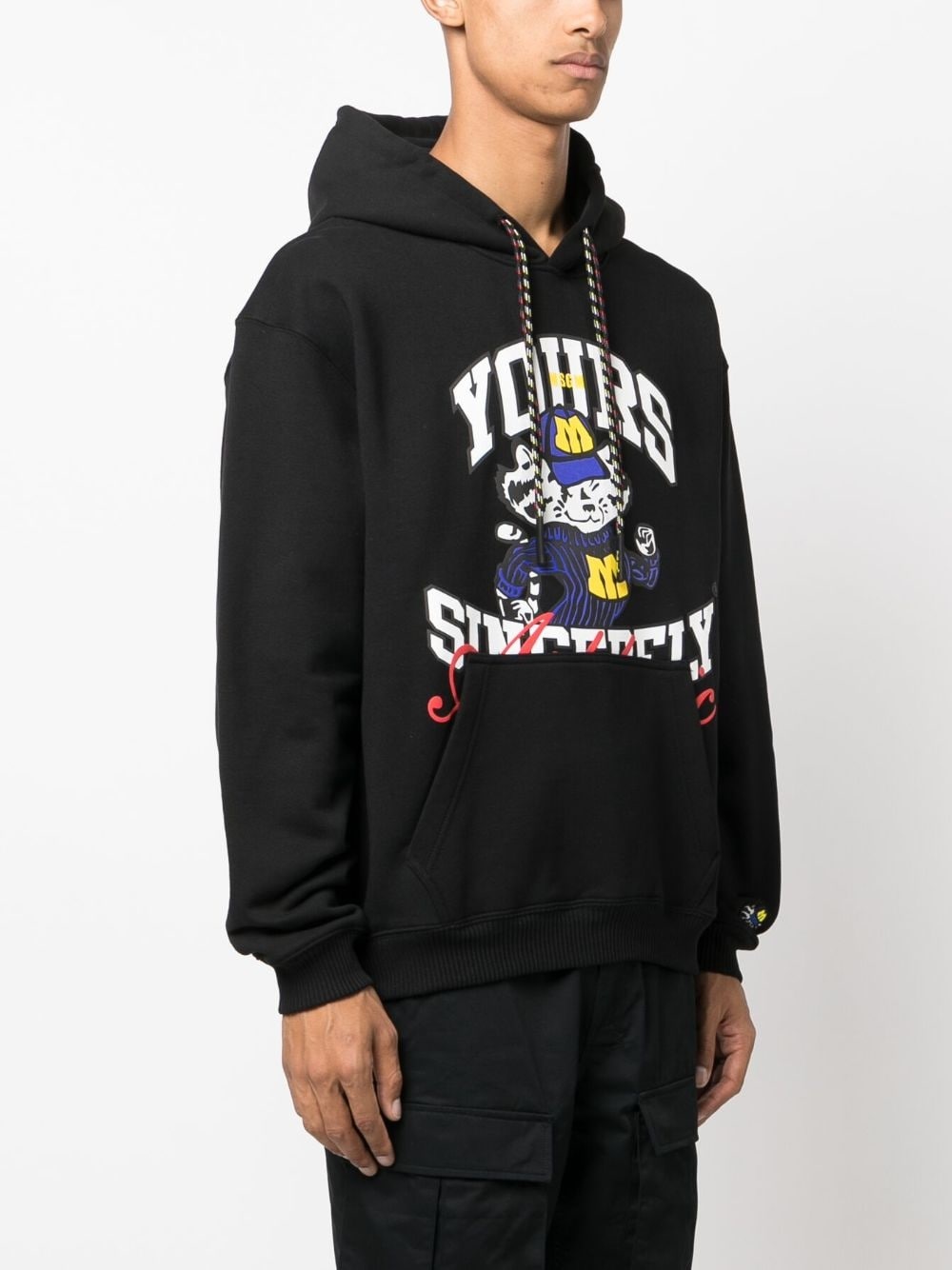 graphic-print cotton hoodie - 3