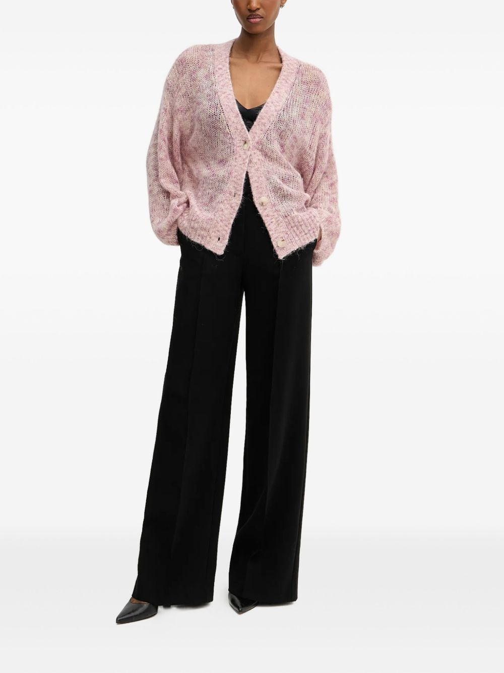 balloon-sleeve cardigan - 2