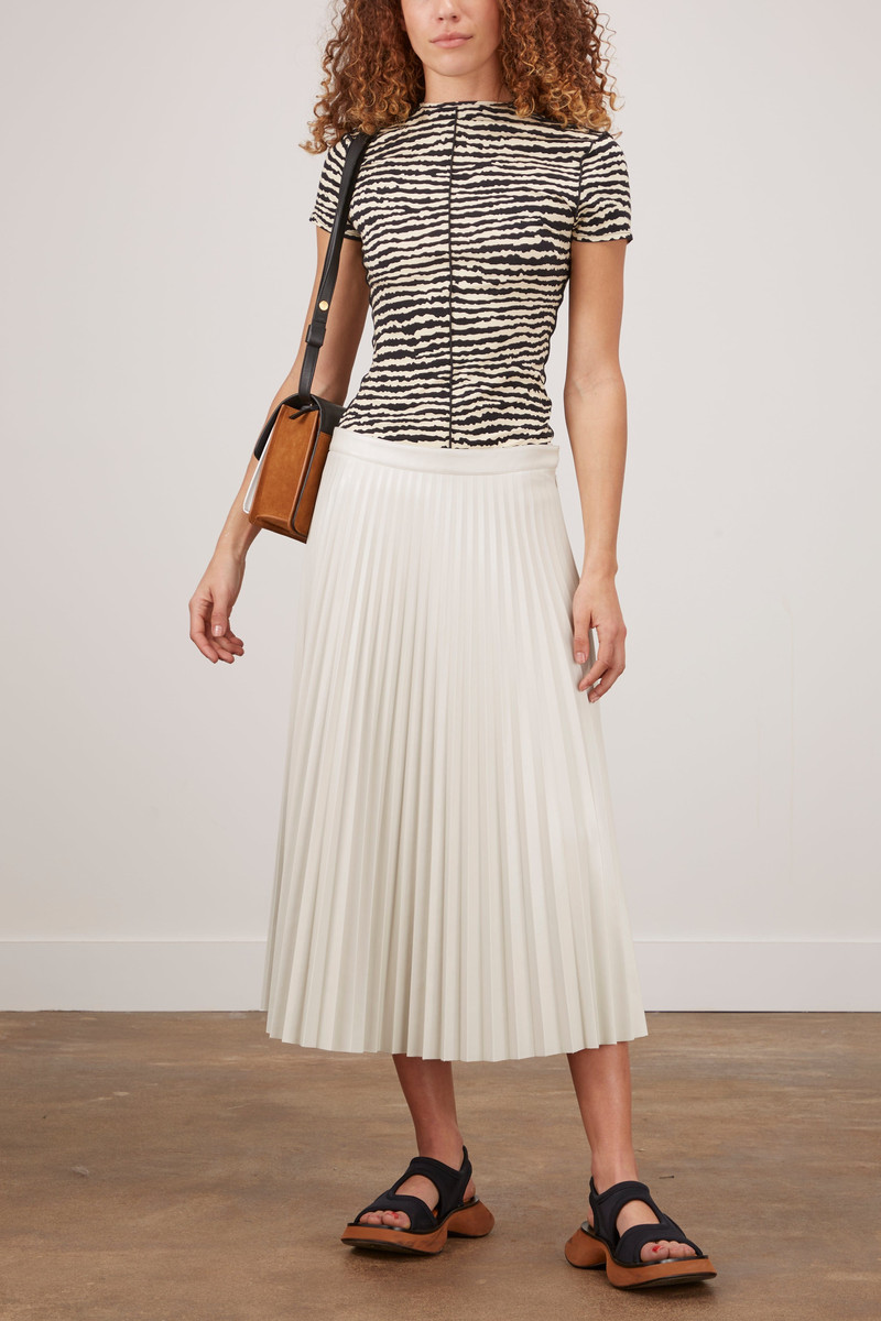 Proenza Schouler Short Sleeve Jersey Top in Ecru/Black outlook