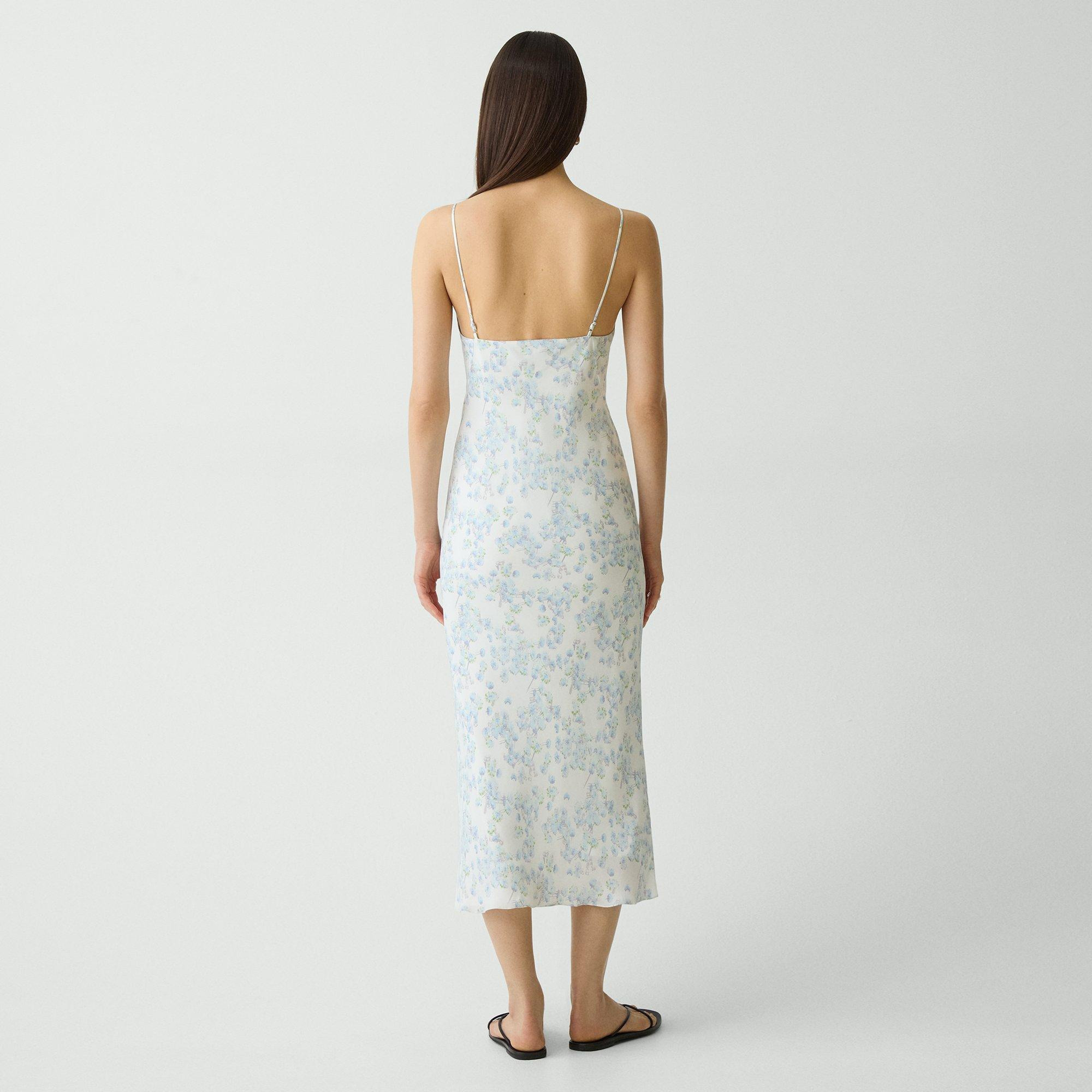 Slip Dress in Floral Satin Georgette - 4