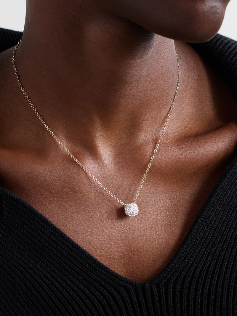 Pomellato Nudo 18-karat gold and white gold diamond necklace Gold outlook