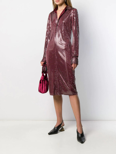 Bottega Veneta mirror embellished button-up dress outlook