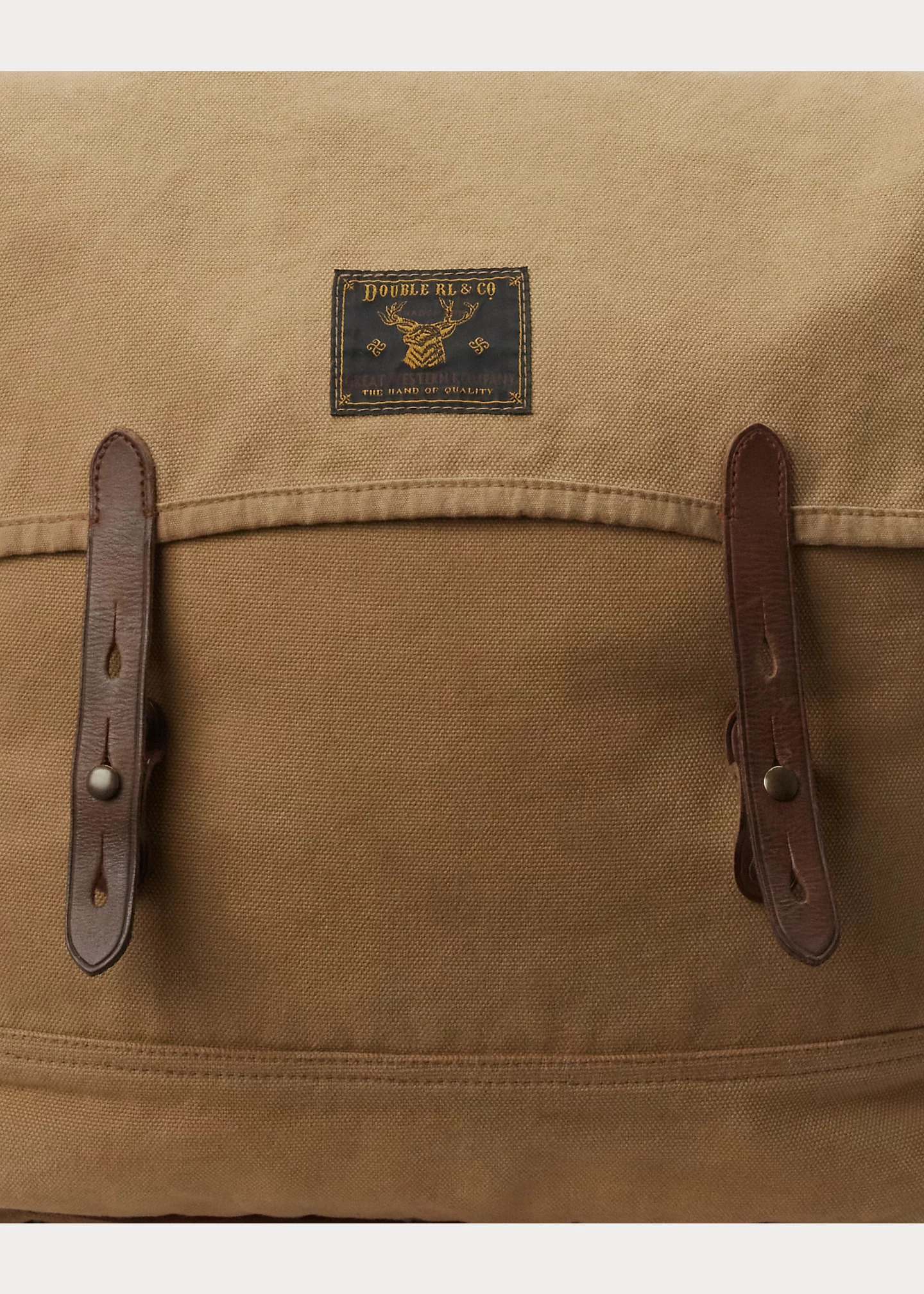 Leather-Trim Canvas Backpack - 5