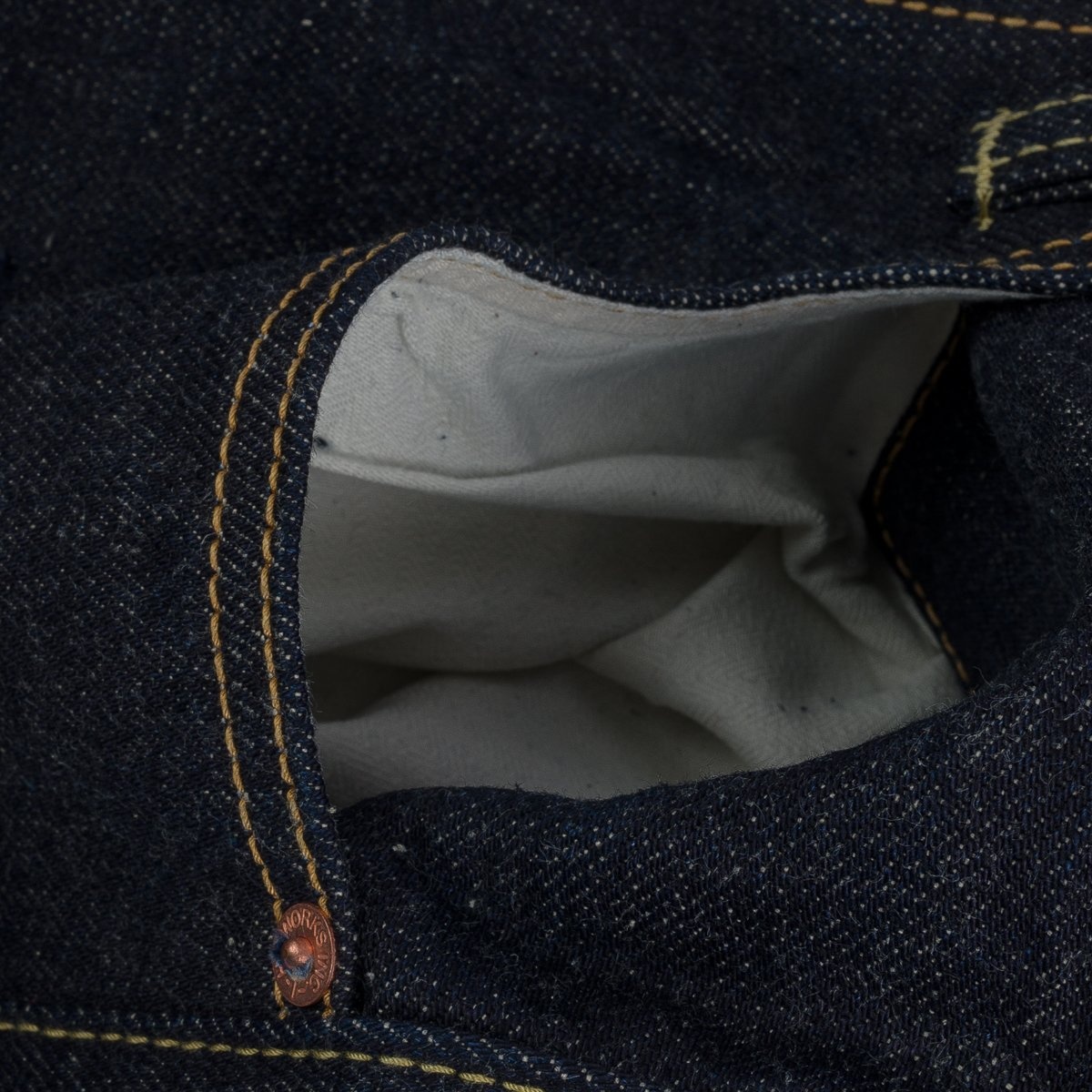 IH-888N 17oz Selvedge Denim Medium/High Rise Tapered Cut Jeans - Natural Indigo - 13