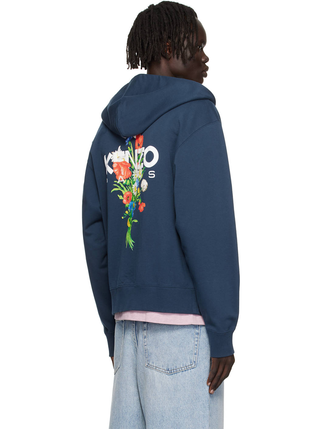 Navy Kenzo Paris 'KENZO Archive Bouquet' Full-Zip Hoodie - 3