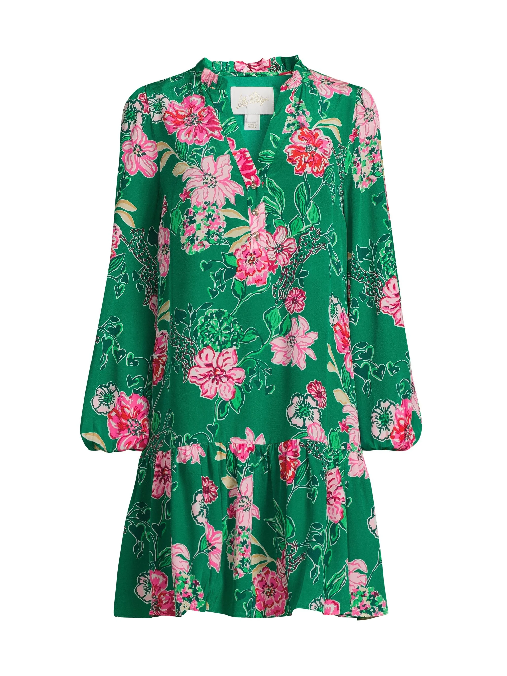 Women's Evaline Floral Silk Dress - Multi - 1