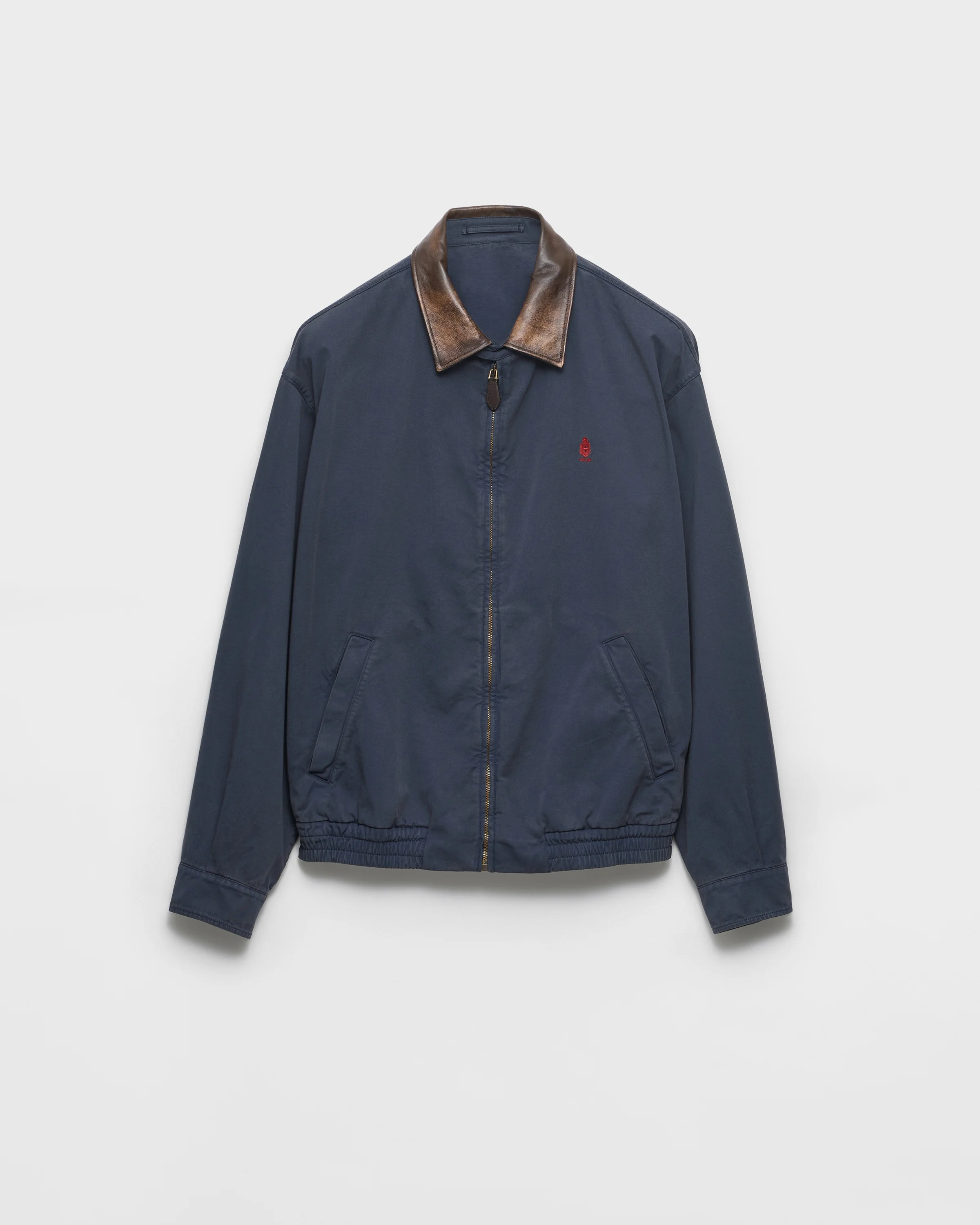 Cotton jacket with leather details - 1