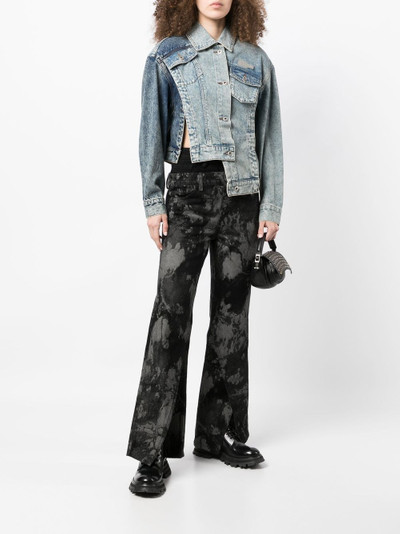 FENG CHEN WANG embroidered double-waisted flared jeans outlook