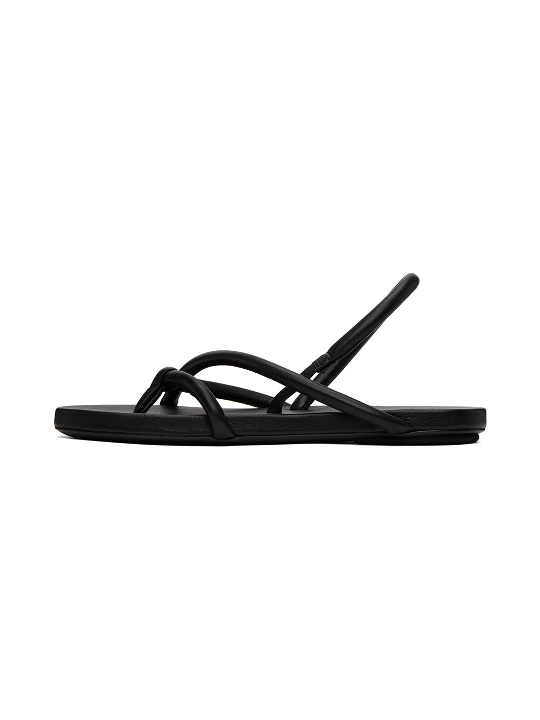 Black Spanciata Flat Sandals - 3