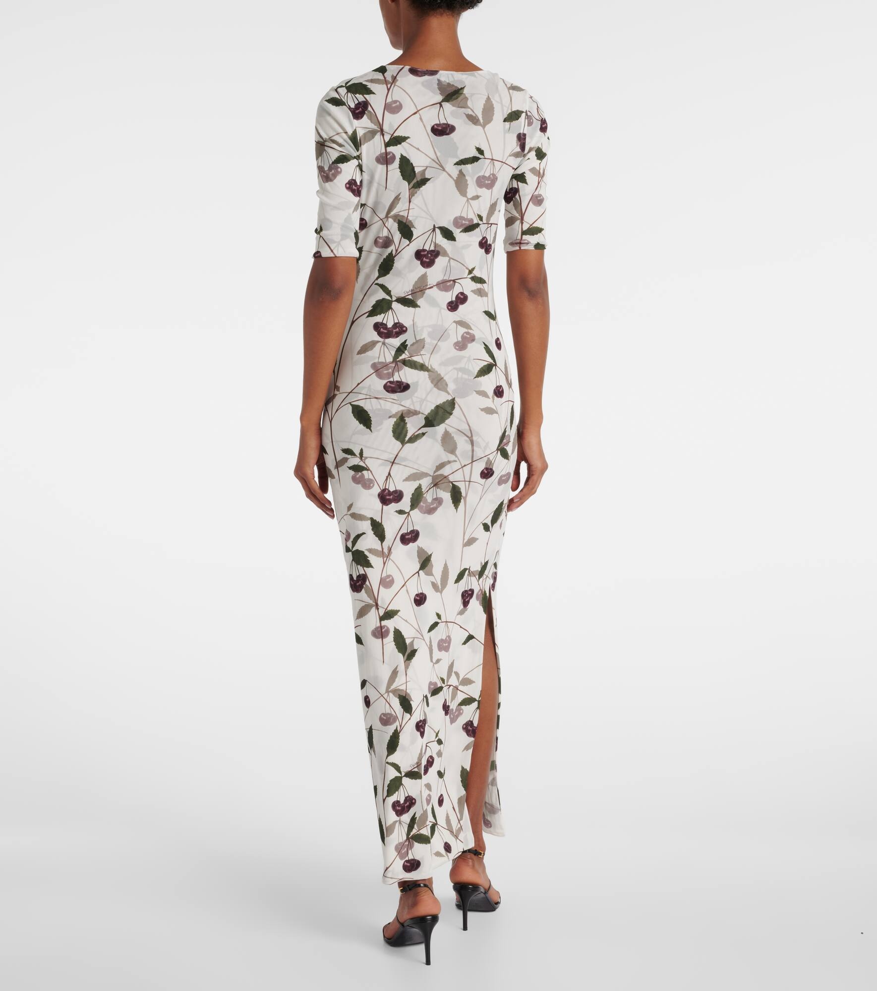 Printed mesh jersey maxi dress - 3