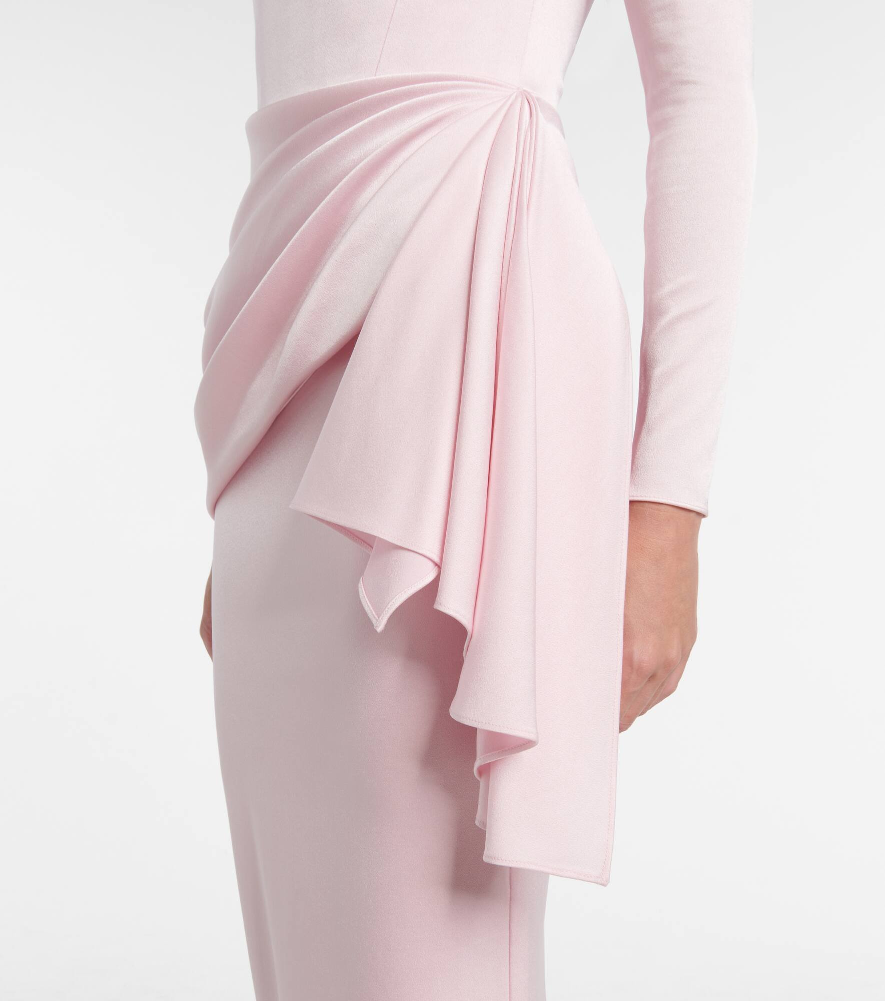 Draped crêpe satin cocktail dress - 5