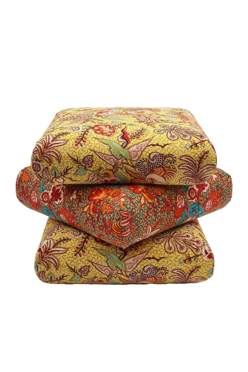 Wild Hibiscus Printed Pouf 1