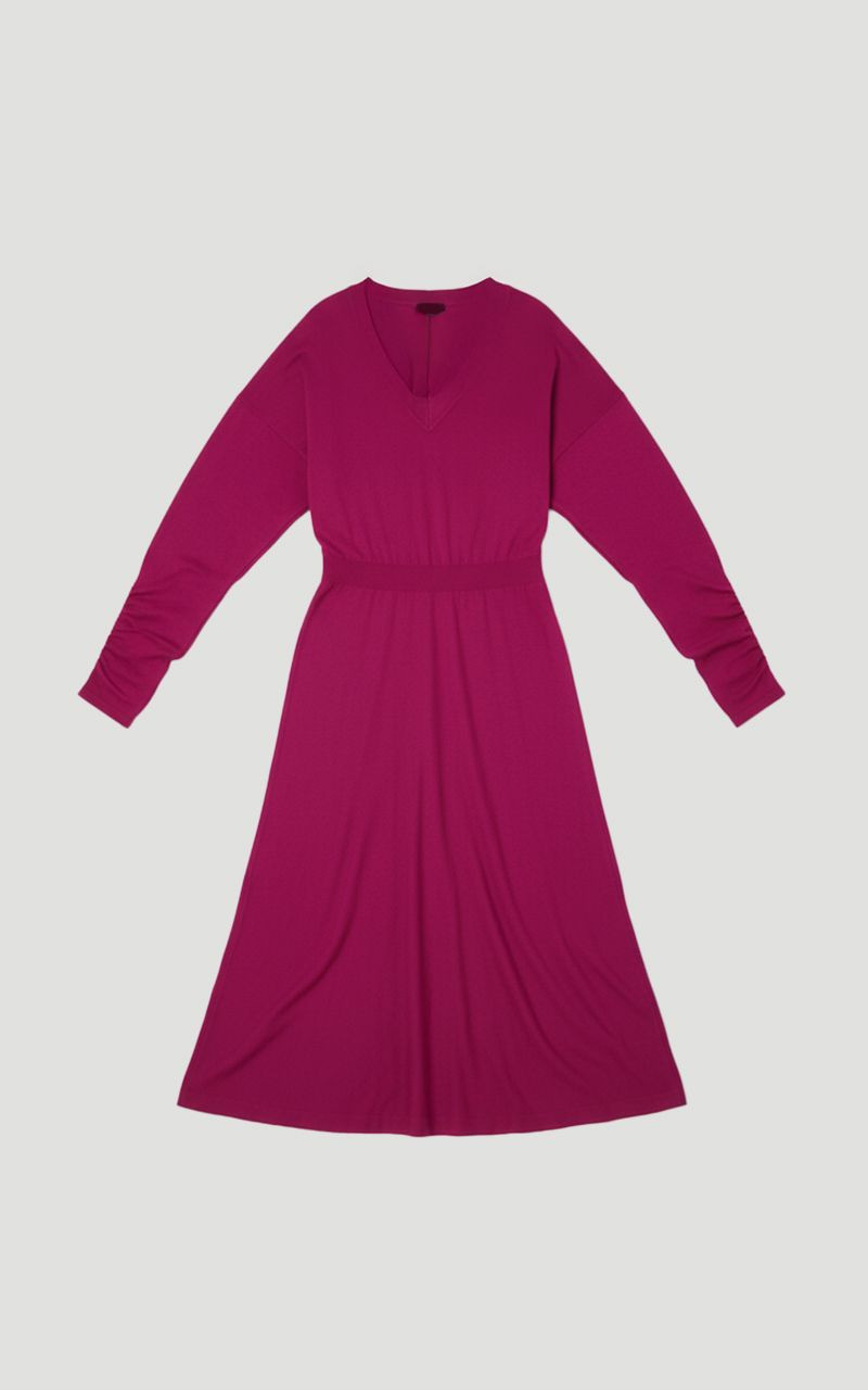 Viscose Blend V Neck Knit Midi Dress 4