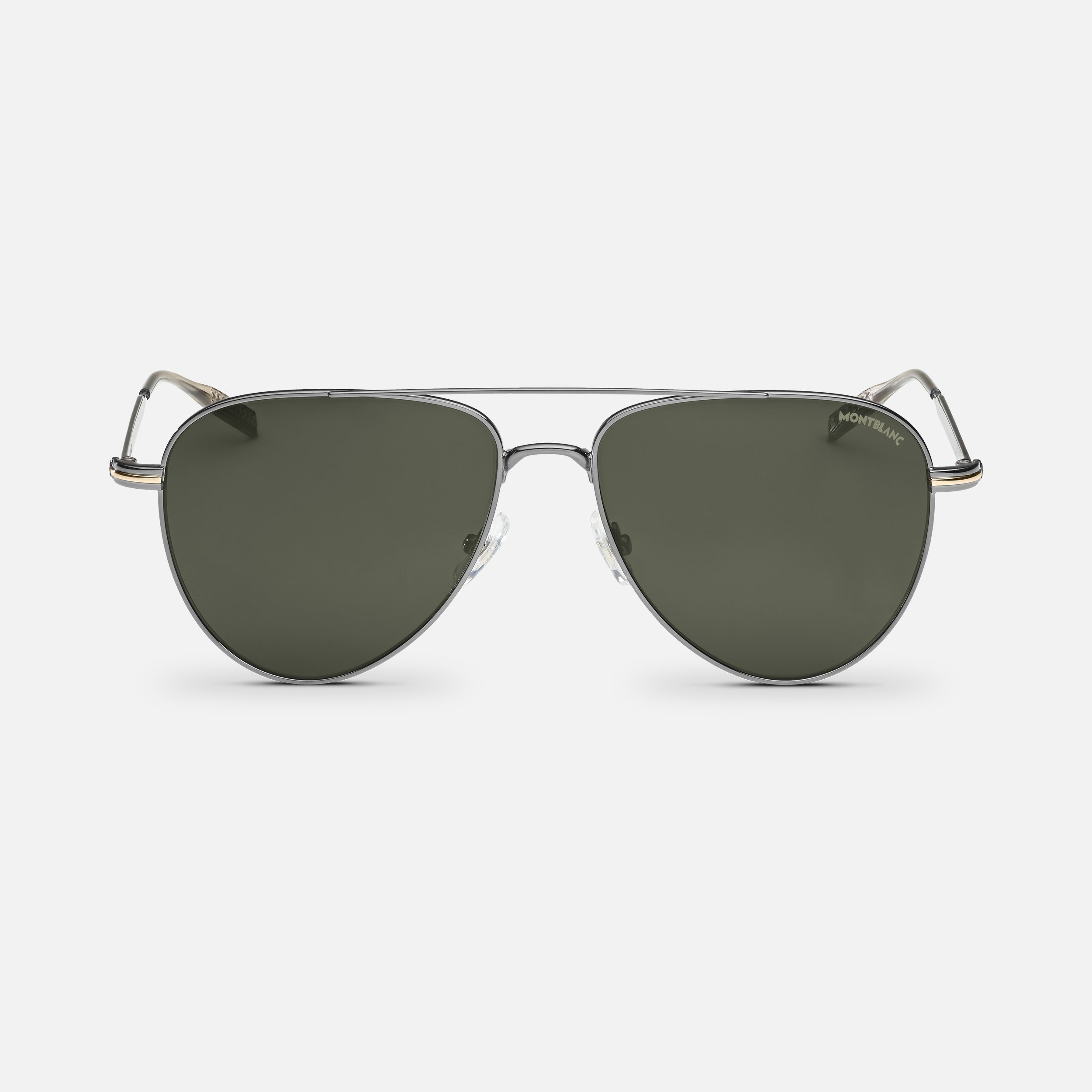 Squared Sunglasses with Ruthenium Colored Metal Frame - 1