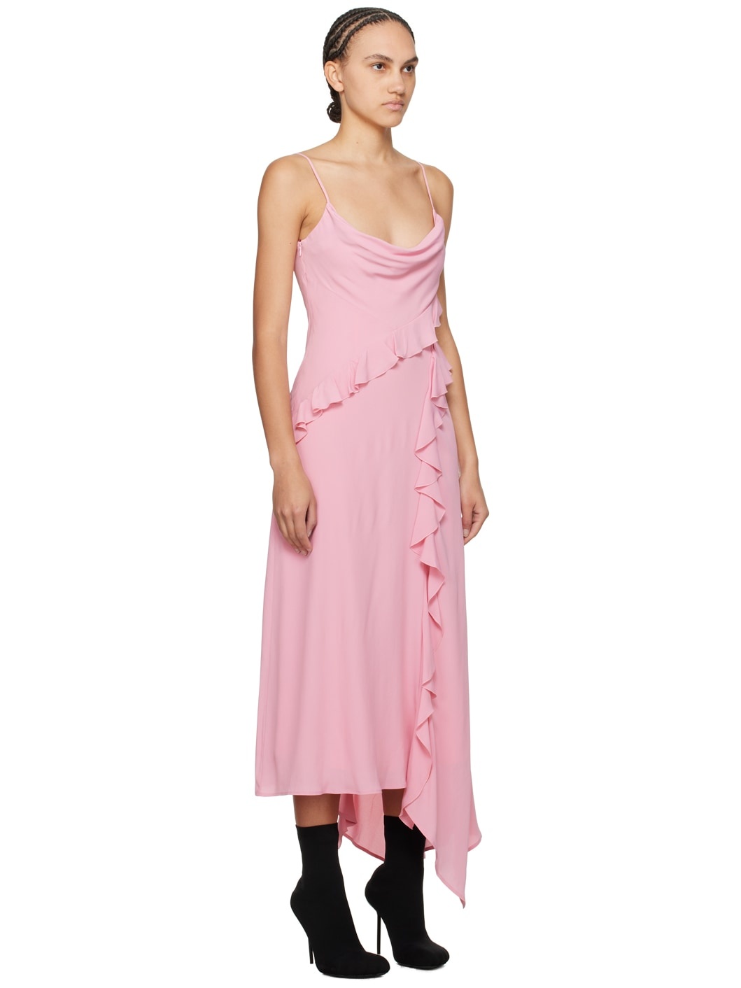 Pink Ruffle Maxi Dress - 2