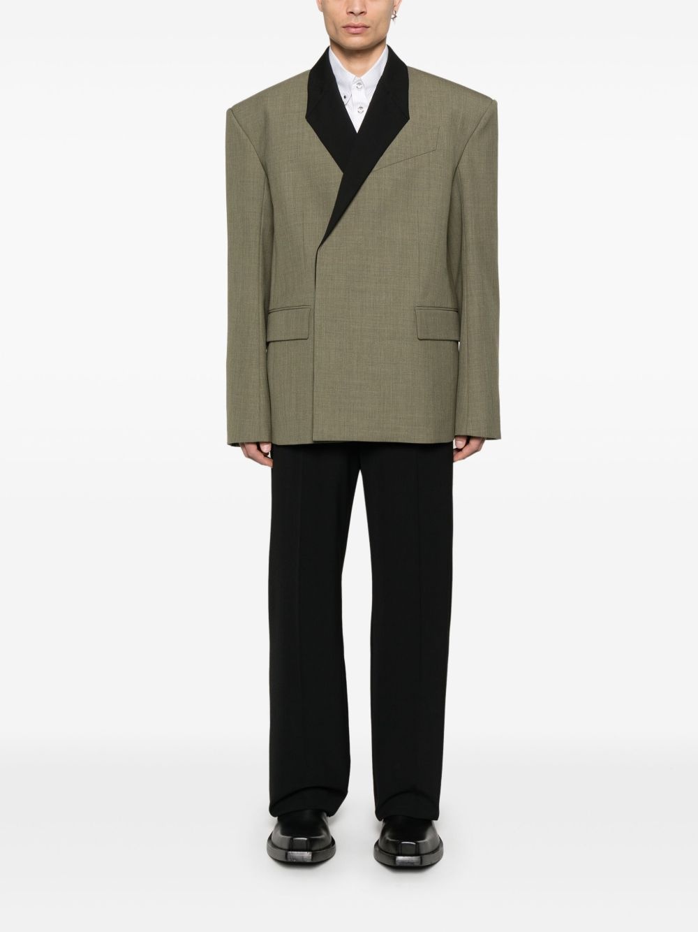 contrast-lapels blazer - 2