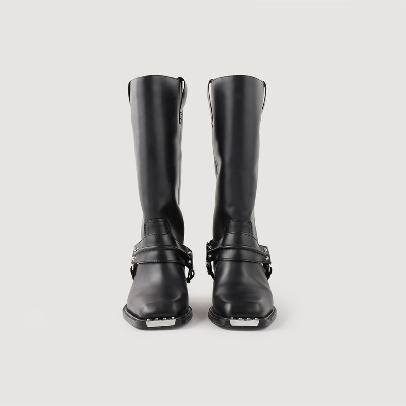 Leather biker boots 3