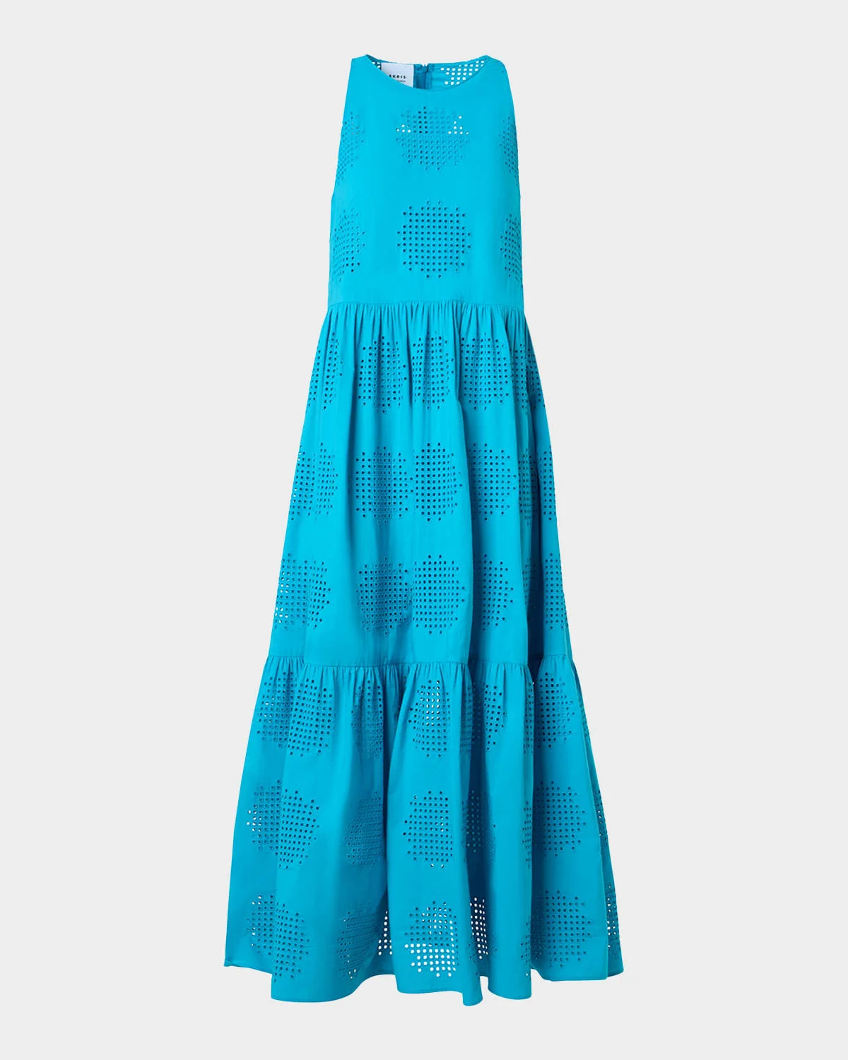 Embroidered Cotton Eyelet Tiered Maxi Dress - 1