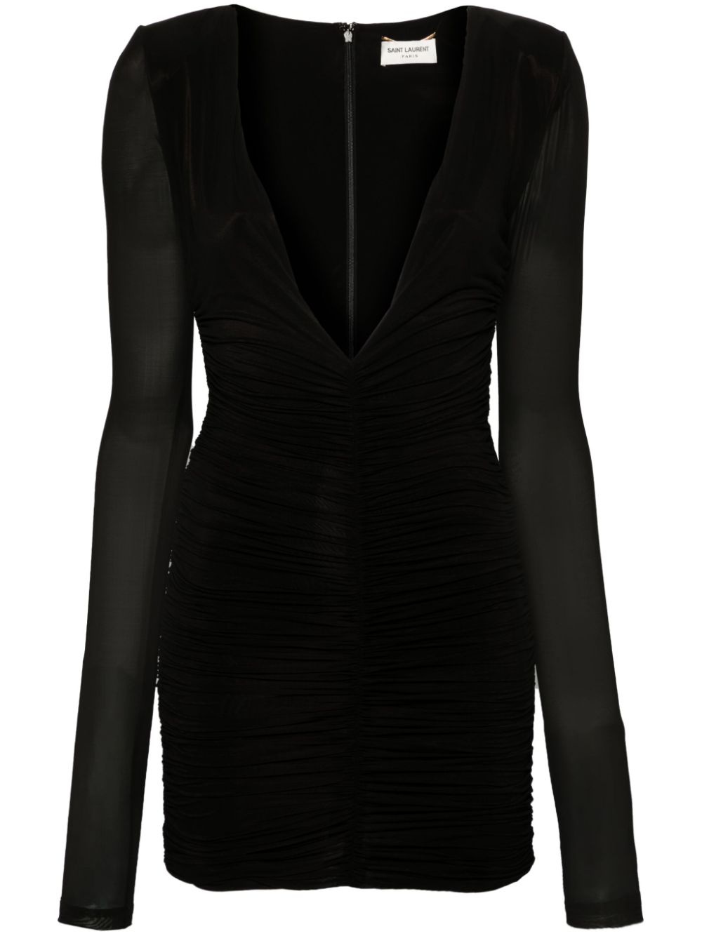 ruched V-neck minidress - 1