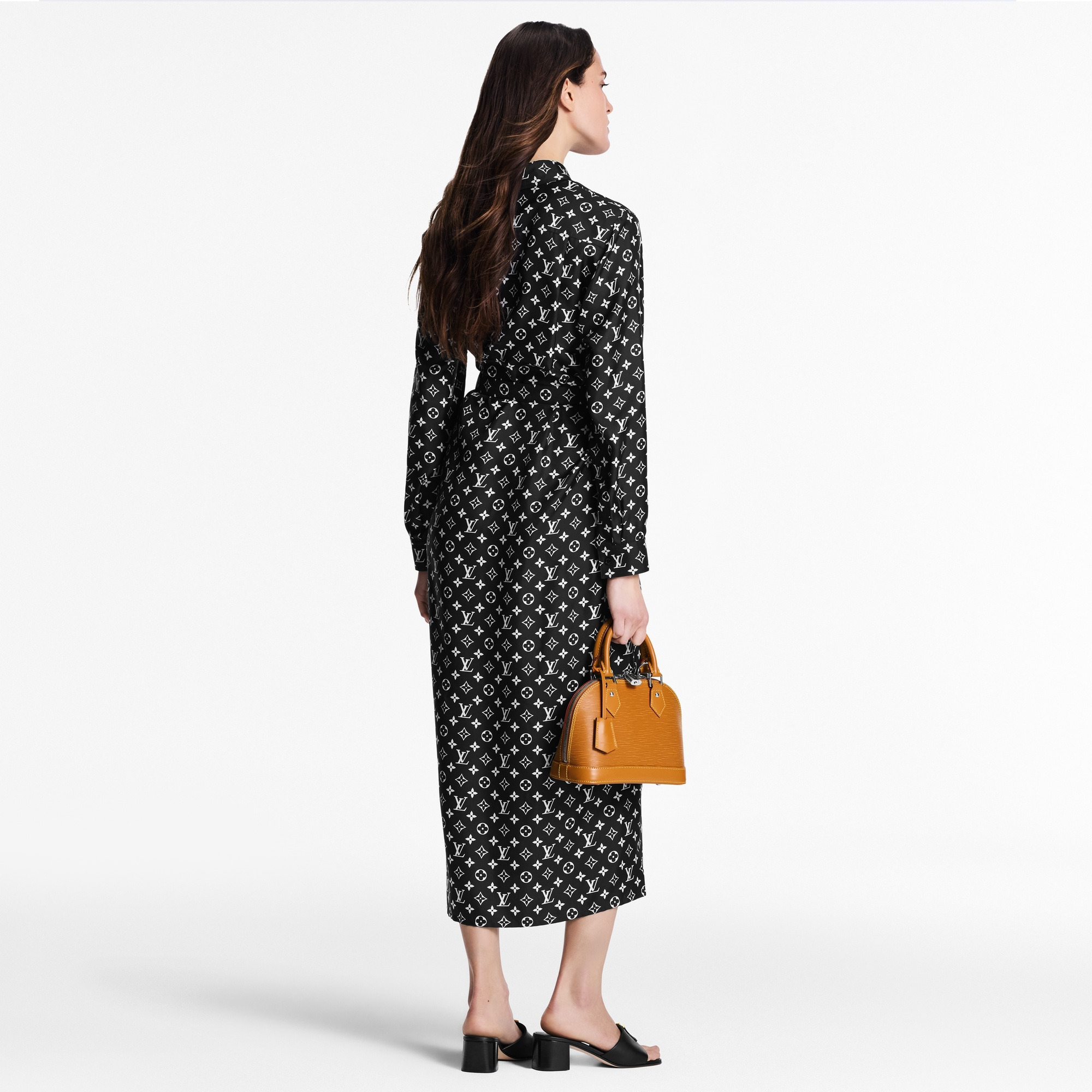 Monogram Silk Shirt Dress - 3