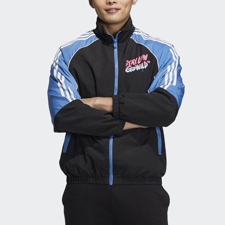 adidas neo M radio w wb Casual Sports Stand Collar Jacket Black HG9040 - 2