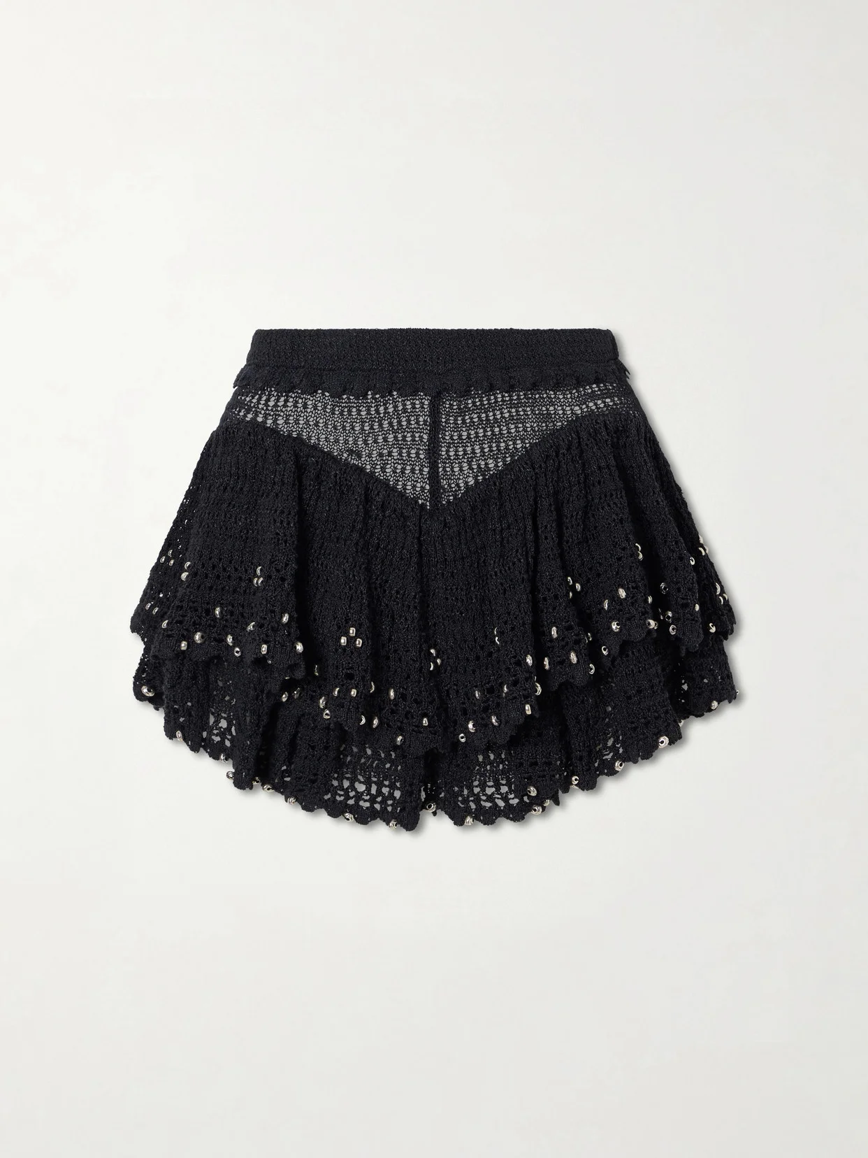 Metuanie Crocheted Embellished Cotton-blend Shorts - 1