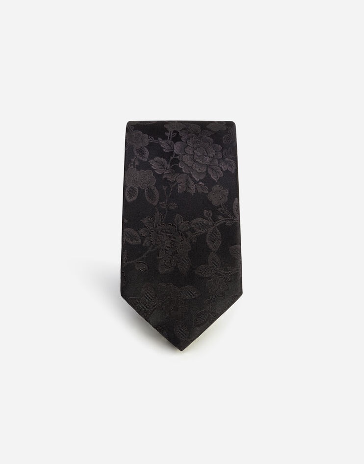 Floral jacquard face mask and tie set - 4
