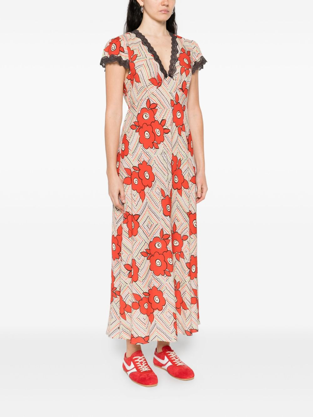 Sandrine lace-trimmed dress - 3