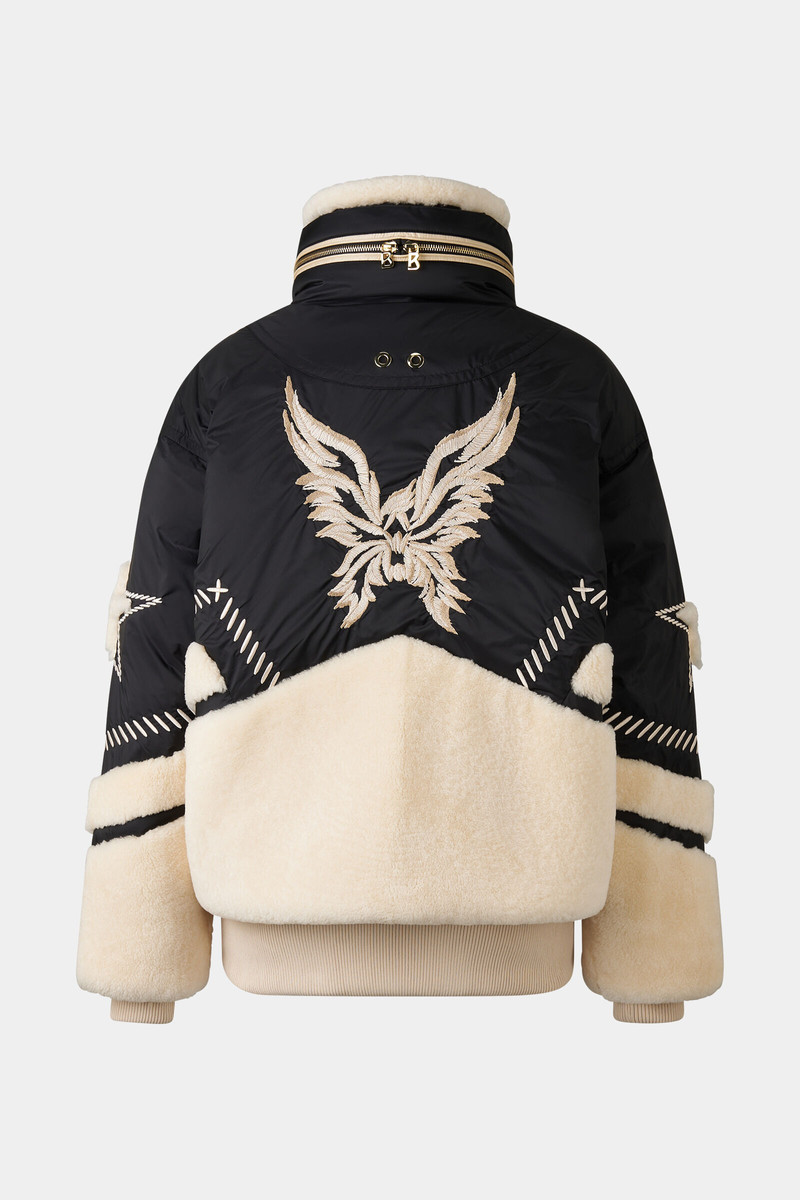 Amie down ski jacket in Black/cream 12