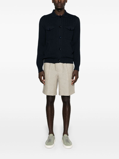 Brioni mid-rise linen bermuda shorts outlook