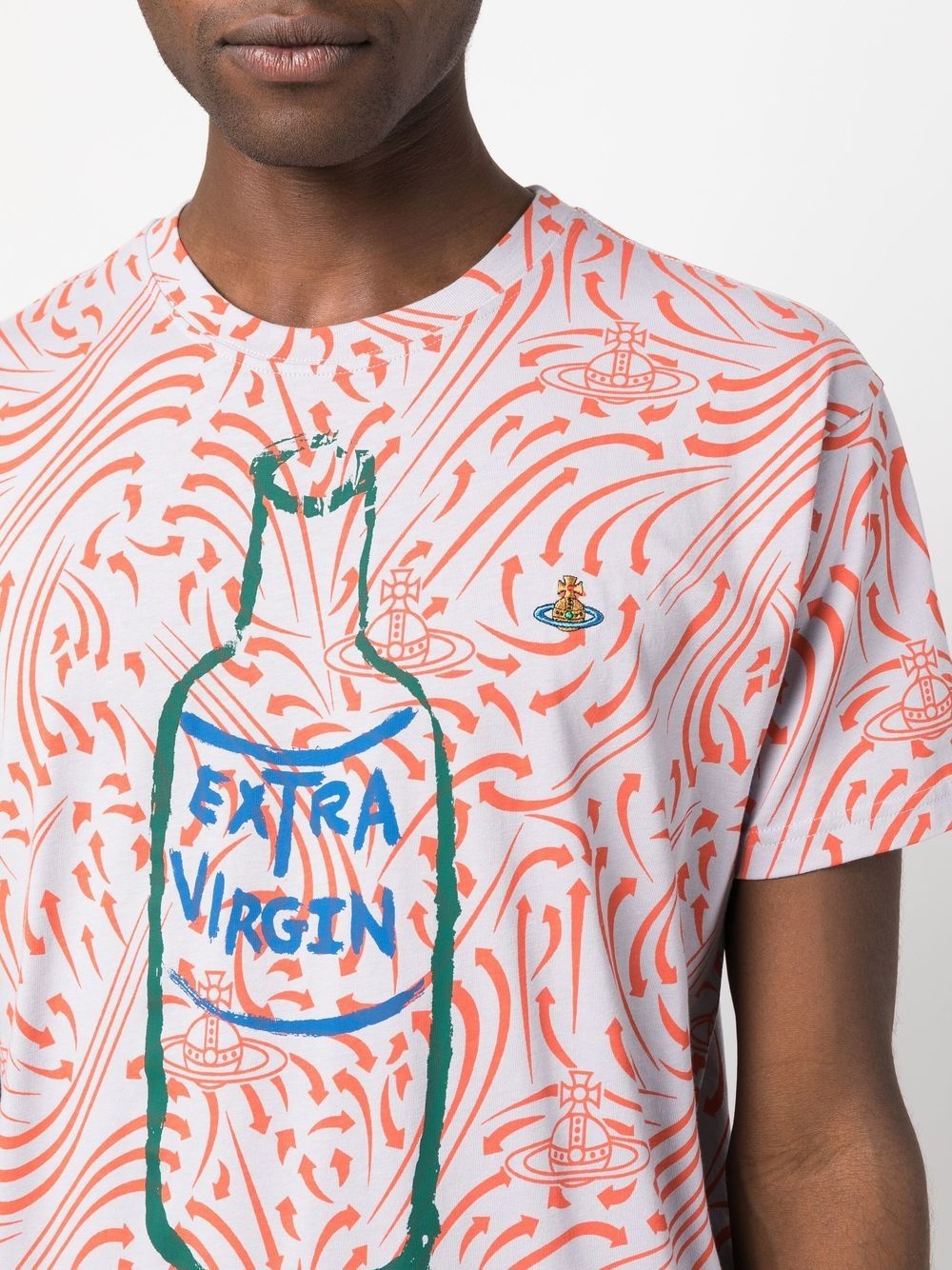 extra-virgin graphic-print logo T-shirt - 5